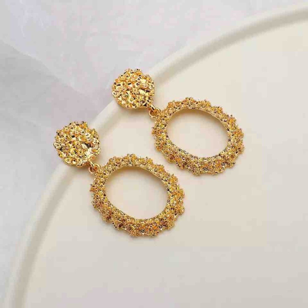 Radiant Gold Textured Earrings